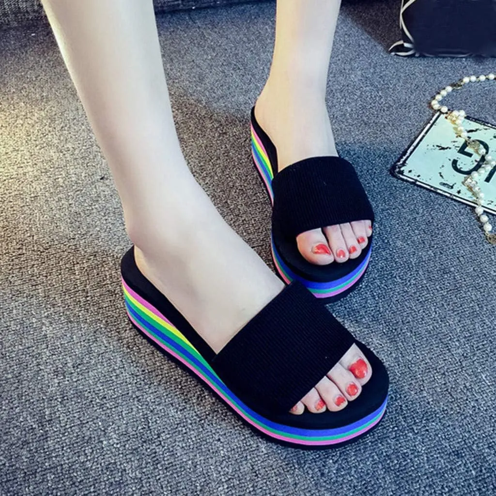 Wedge Sandals for Women Fashion Platform Sandals Casual Summer Wedges Sandals Slip on Open Toe Shoes