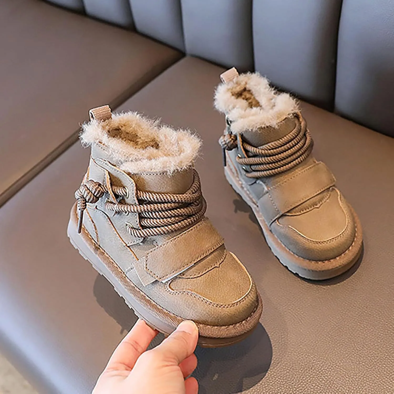 Winter Girls Boys Ankle Boots Kids Comfortable Warm Lined Comfort Casual Sports Shoes for Children Outdoor Hiking