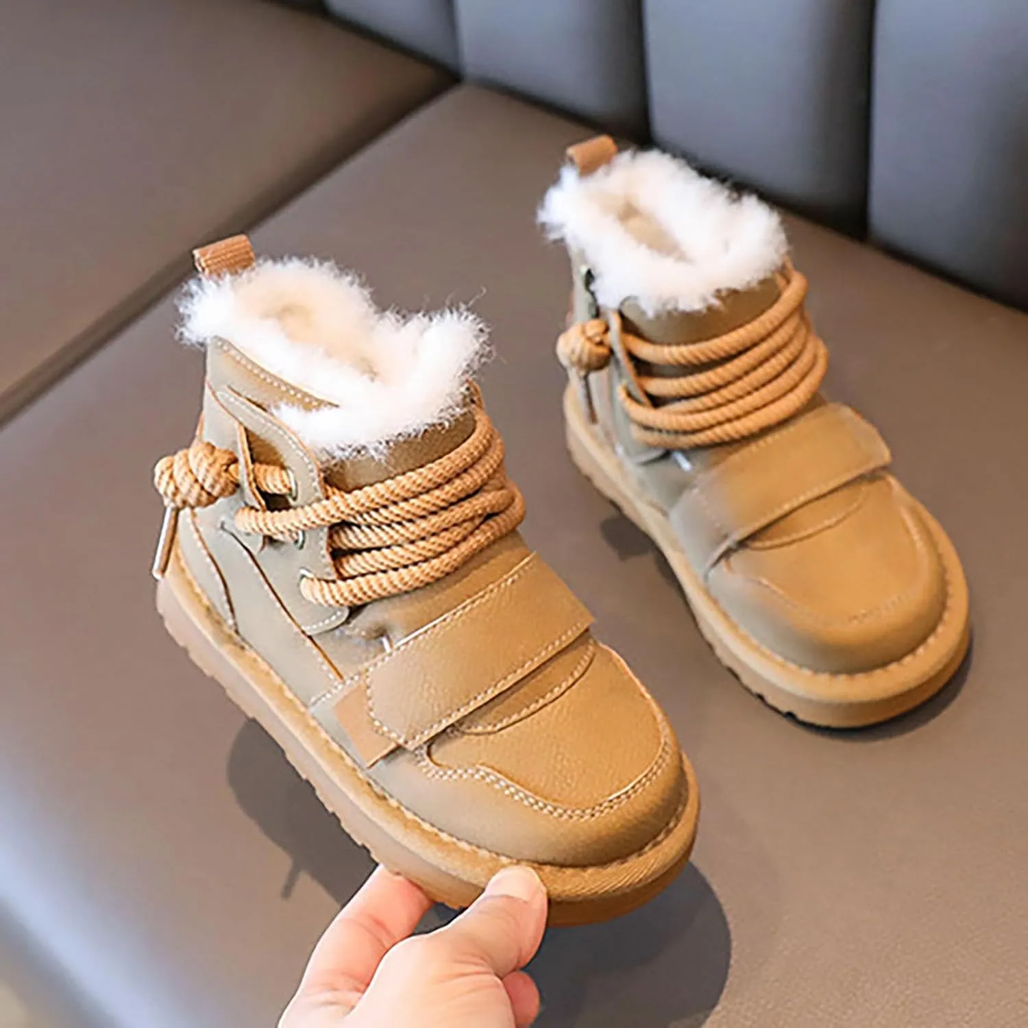 Winter Girls Boys Ankle Boots Kids Comfortable Warm Lined Comfort Casual Sports Shoes for Children Outdoor Hiking