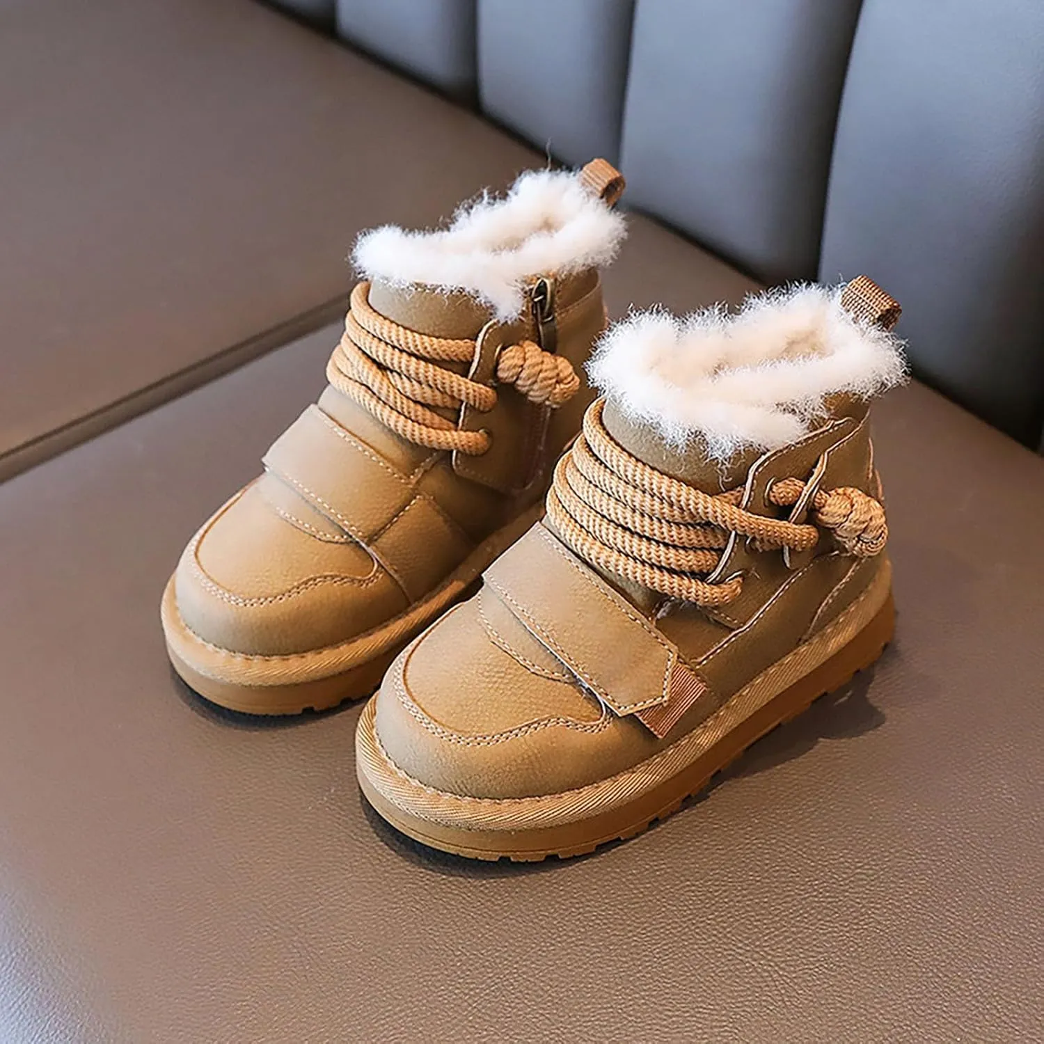 Winter Girls Boys Ankle Boots Kids Comfortable Warm Lined Comfort Casual Sports Shoes for Children Outdoor Hiking