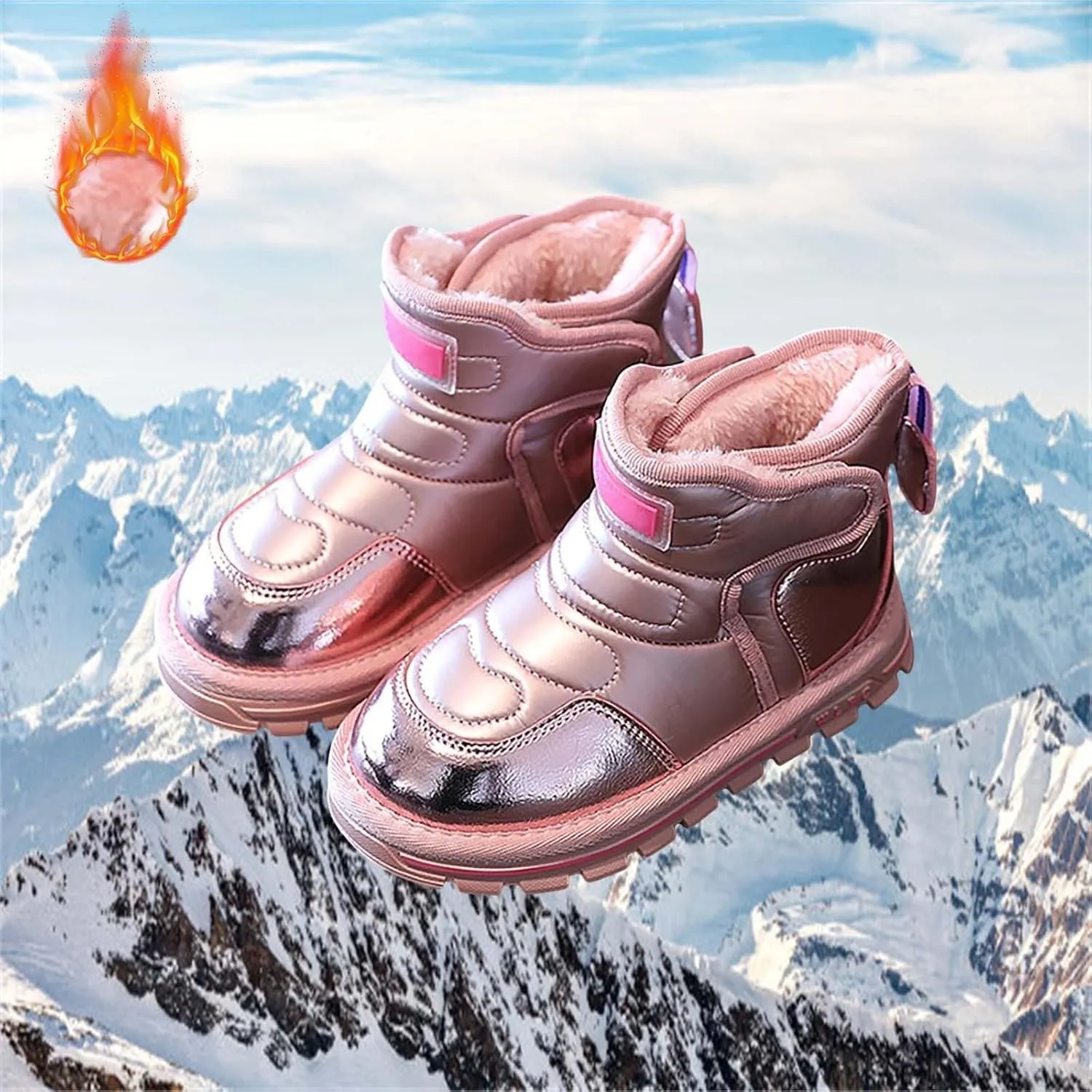 Winter Girls Boys Ankle Boots Kids Comfortable Warm Lined Comfort Casual Sports Shoes for Children Outdoor Hiking