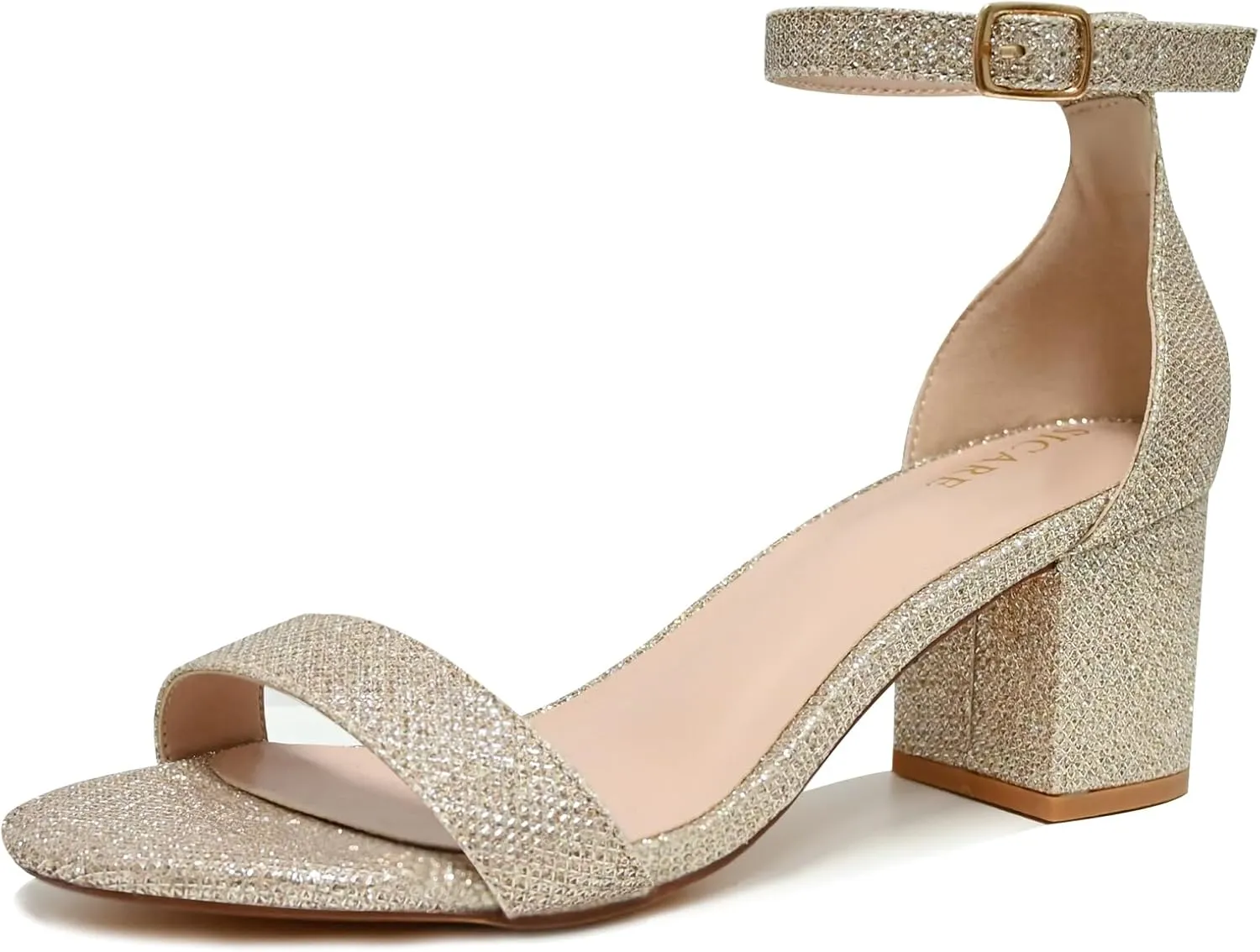Women Chunky Heeled Sandals Classic Open Toe Block Ankle Strap Pump Sandals for Women Dress Wedding Party