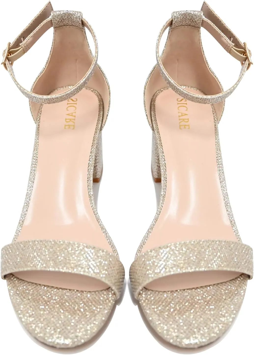 Women Chunky Heeled Sandals Classic Open Toe Block Ankle Strap Pump Sandals for Women Dress Wedding Party