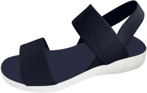 Womens Backstrap Sandal Summer Dressy Elastic Strap Open Toe Wedges Wide Width Sandals Comfort Slides Lightweight Outdoor Shoes