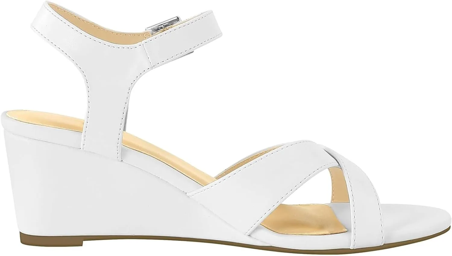Women's Cross Strappy Elegant Sandals Hook and Eye High Heels Trendy Summer Spring Shoe Solid Simple Comfy Sandal