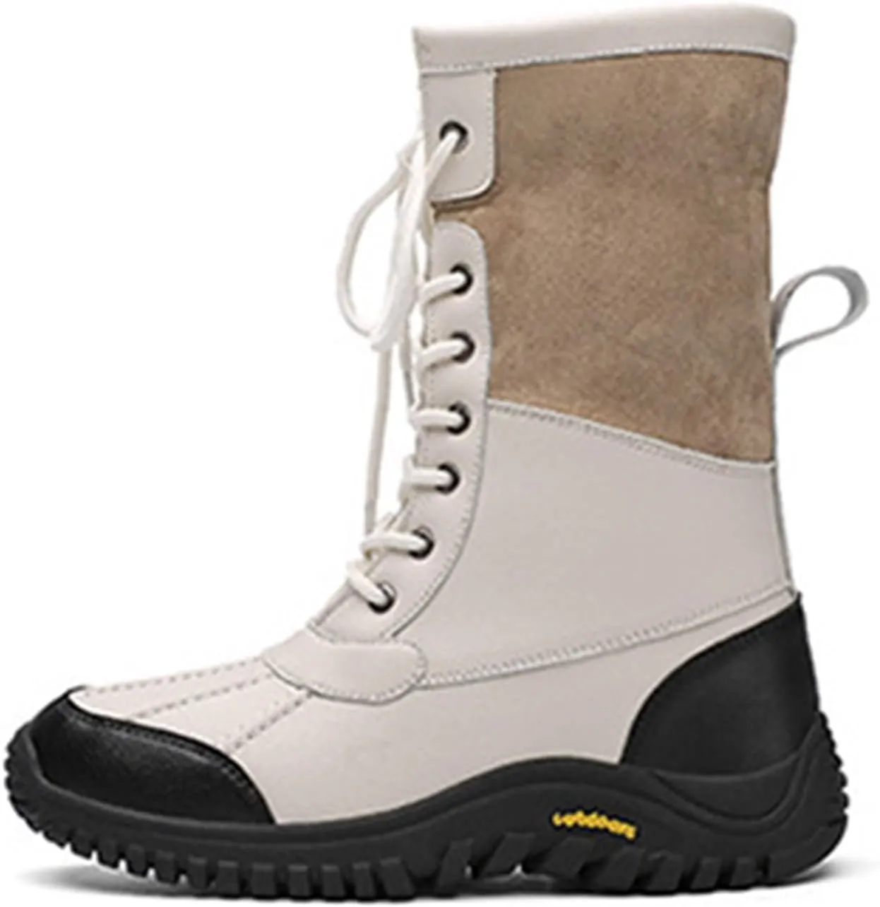 Women'S Leather Waterproof Snow Boots Winter Warm Faux Fur Lined Lug Sole Non-Slip Fashion Duck Boots Outdoor Lace-Up Warm Boots