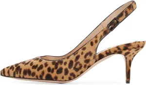 Women's Patent Leather Pointed Toe Elegant Kitten Heel Slingback Dress Pump Shoes