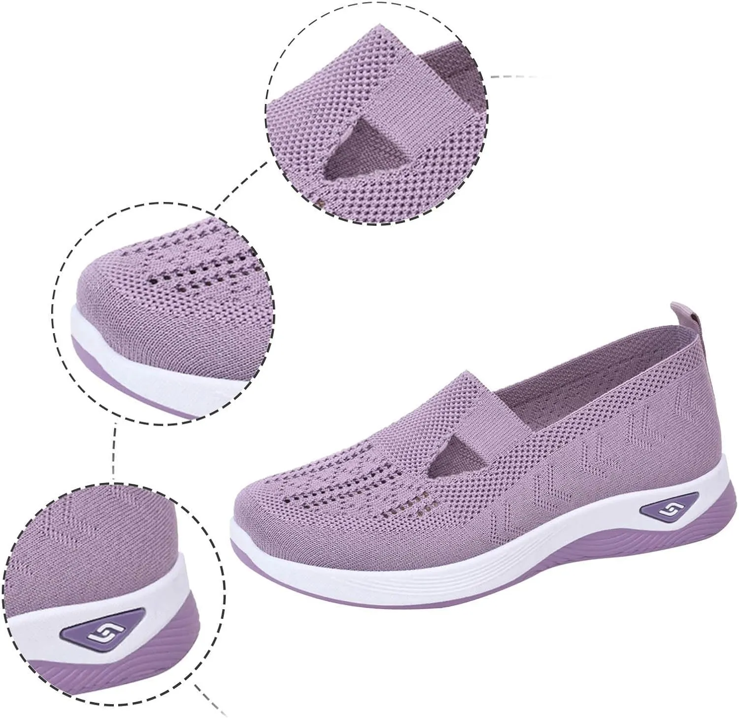 Women's Slip on Sneakers Orthopedic Walking Shoes Lightweight Comfortable Running Shoes Anti-Slip Mesh Shoes Sneakers