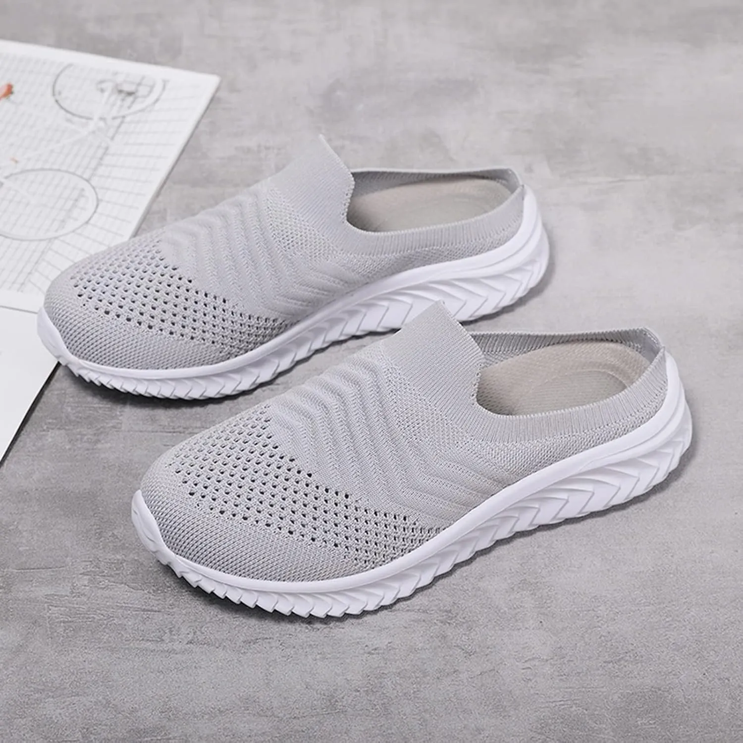 Womens Walking Tennis Shoes Lightweight Orthopedic Loafers Casual Breathable Sneakers Comfortable Mules Casual Garden Clogs