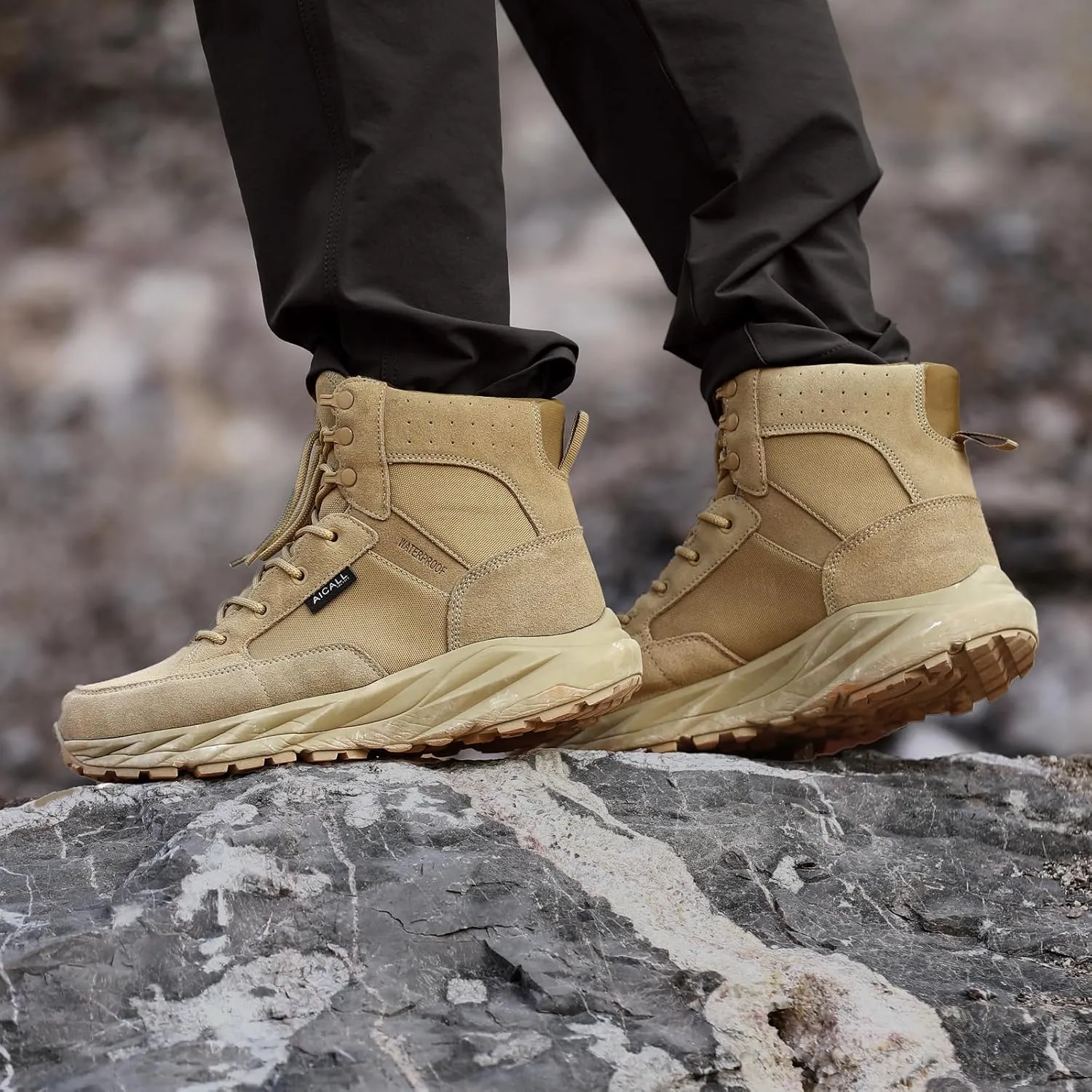 Work Boots for Men 6 Inches Waterproof Military Tactical Shoes Mens Combat Hiking Boots