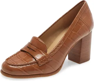 XYD Women Vintage Slip On Loafers Chunky Block High Heel Round Toe Basic Pumps Party Work Office Ladies Dress Shoes