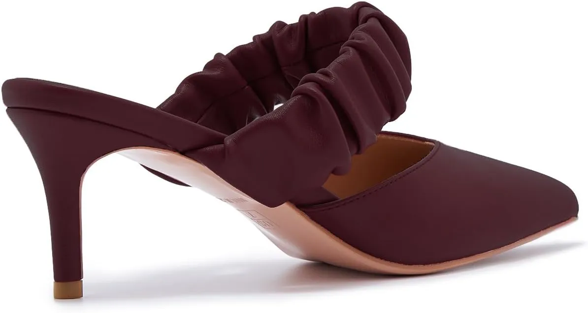 ZXHYZLZ Pointed Toe Kitten Heels For Women 2.5-Inch Low Heels Comfortable Closed Toe Heels Slingback