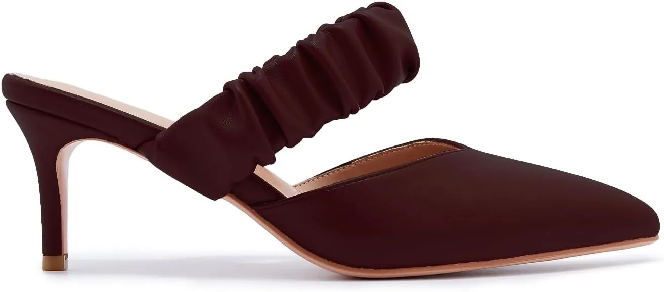 ZXHYZLZ Pointed Toe Kitten Heels For Women 2.5-Inch Low Heels Comfortable Closed Toe Heels Slingback