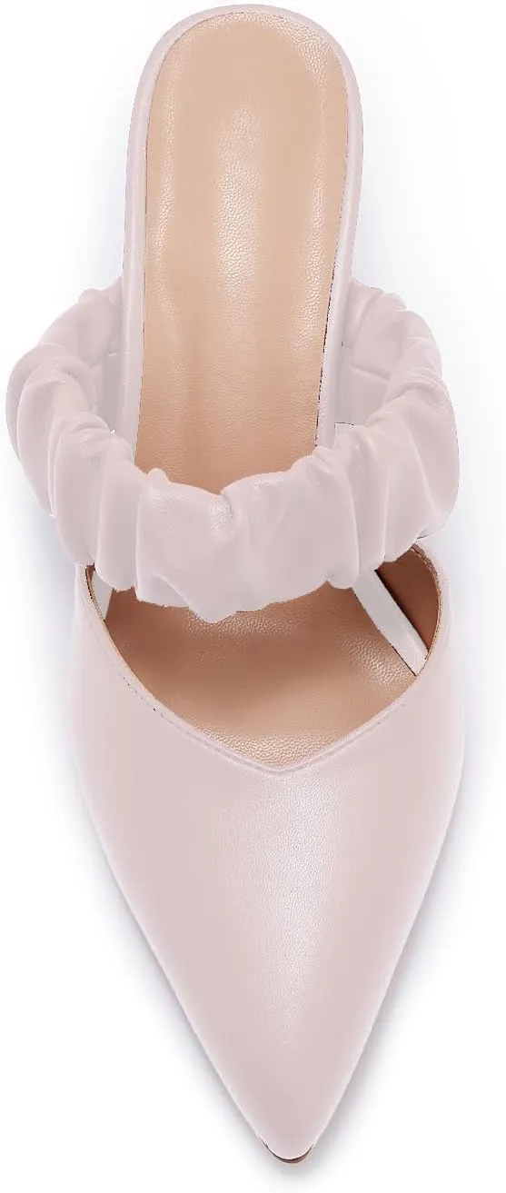 ZXHYZLZ Pointed Toe Kitten Heels For Women 2.5-Inch Low Heels Comfortable Closed Toe Heels Slingback