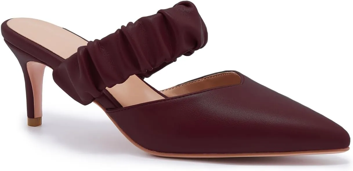 ZXHYZLZ Pointed Toe Kitten Heels For Women 2.5-Inch Low Heels Comfortable Closed Toe Heels Slingback