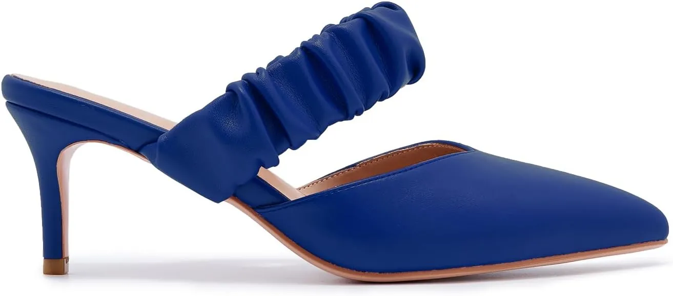 ZXHYZLZ Pointed Toe Kitten Heels For Women 2.5-Inch Low Heels Comfortable Closed Toe Heels Slingback