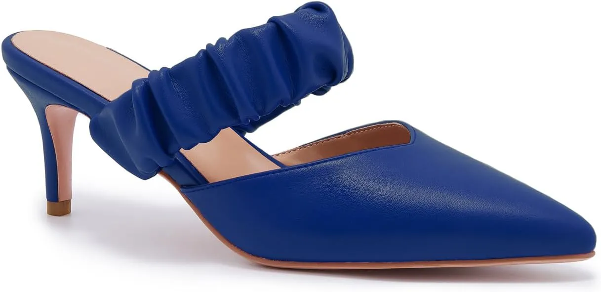 ZXHYZLZ Pointed Toe Kitten Heels For Women 2.5-Inch Low Heels Comfortable Closed Toe Heels Slingback