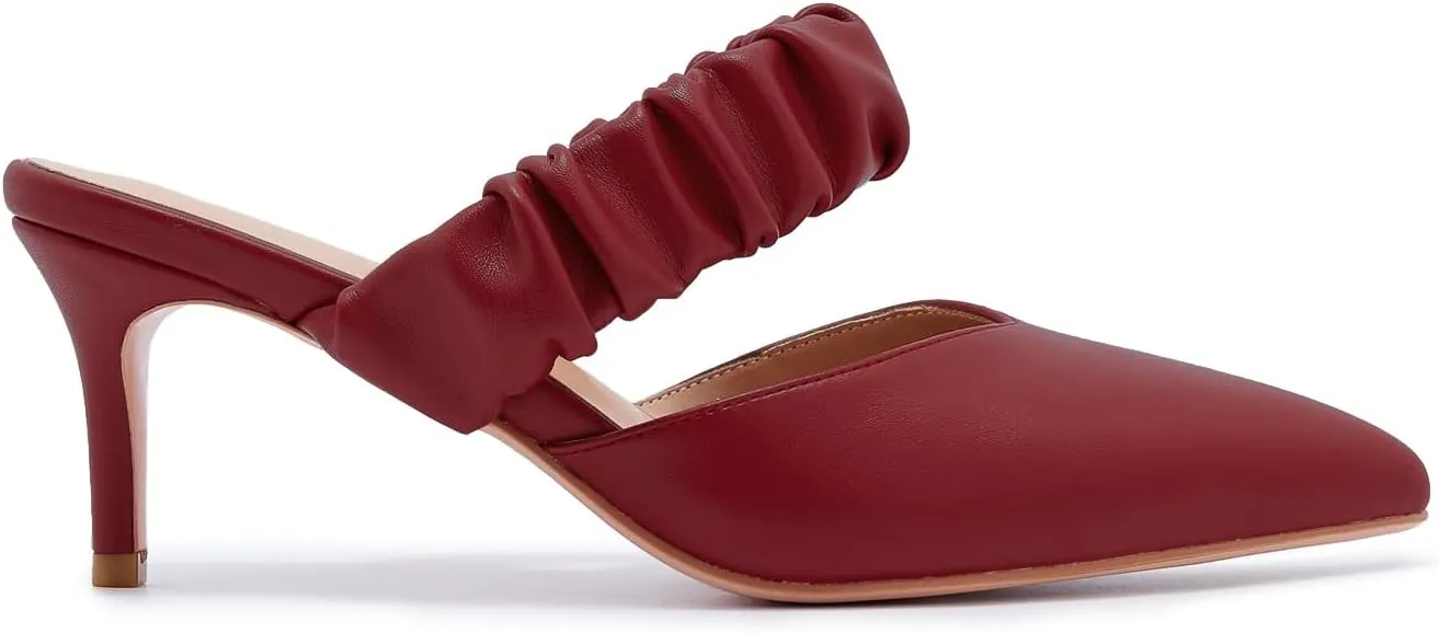 ZXHYZLZ Pointed Toe Kitten Heels For Women 2.5-Inch Low Heels Comfortable Closed Toe Heels Slingback