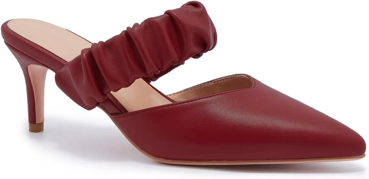 ZXHYZLZ Pointed Toe Kitten Heels For Women 2.5-Inch Low Heels Comfortable Closed Toe Heels Slingback