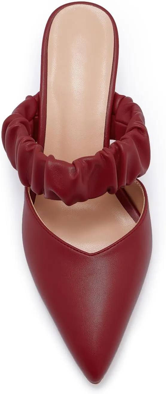 ZXHYZLZ Pointed Toe Kitten Heels For Women 2.5-Inch Low Heels Comfortable Closed Toe Heels Slingback