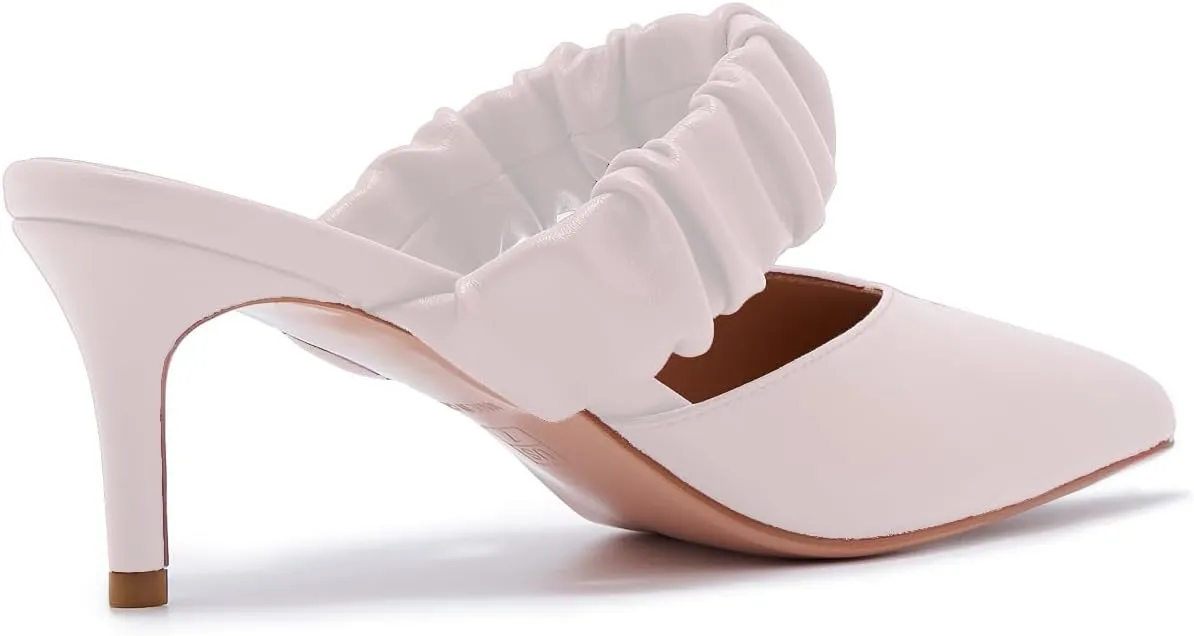 ZXHYZLZ Pointed Toe Kitten Heels For Women 2.5-Inch Low Heels Comfortable Closed Toe Heels Slingback
