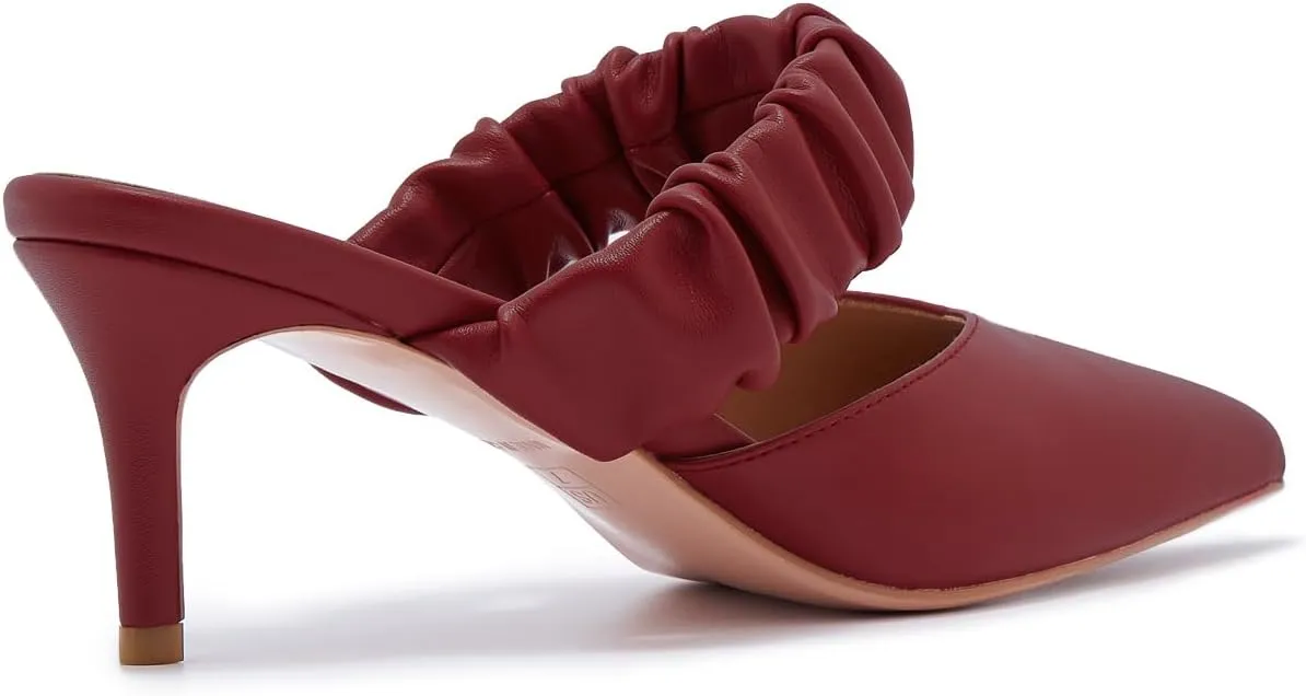 ZXHYZLZ Pointed Toe Kitten Heels For Women 2.5-Inch Low Heels Comfortable Closed Toe Heels Slingback