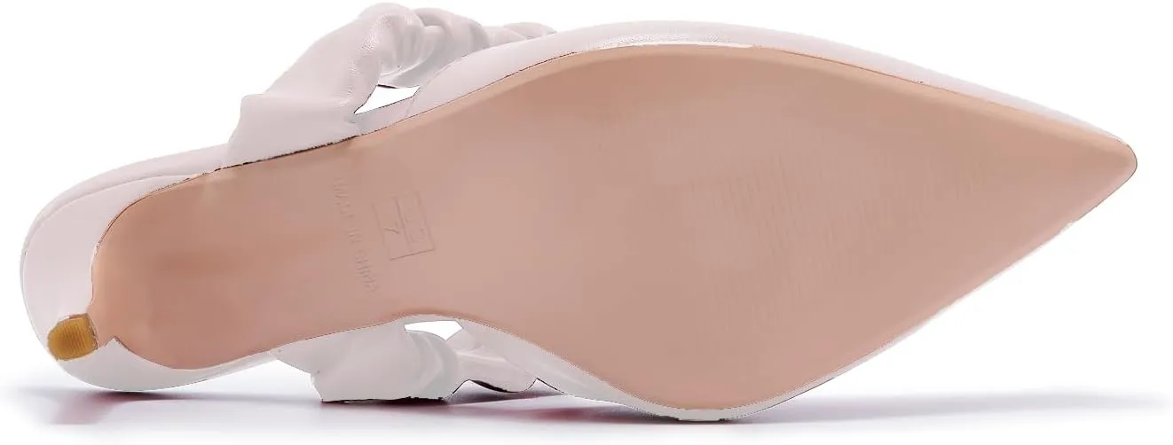 ZXHYZLZ Pointed Toe Kitten Heels For Women 2.5-Inch Low Heels Comfortable Closed Toe Heels Slingback